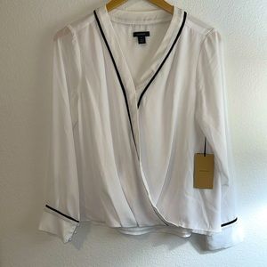 Halogen White Cross Front Blouse